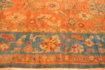 Trim of Antique Turkish Oushak Rug 74329 by Nazmiyal Rugs