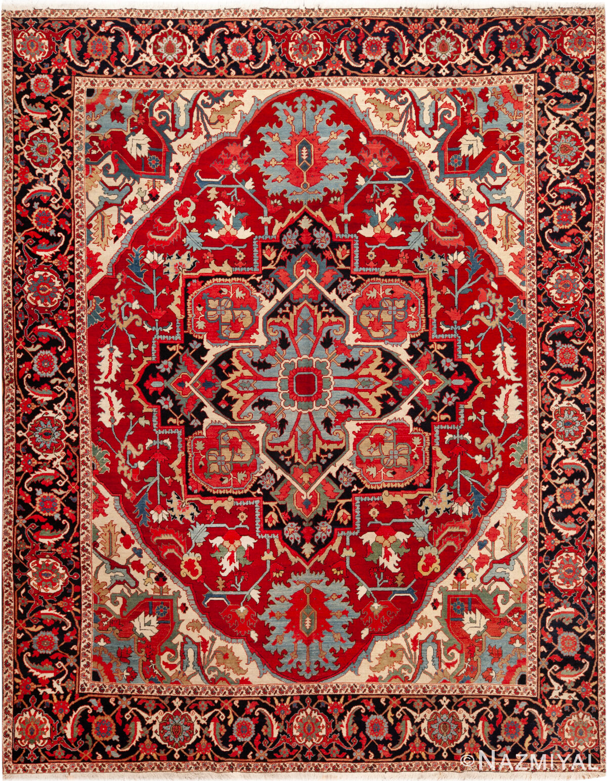 Antique Persian Heriz Rug 74331 by Nazmiyal Rugs