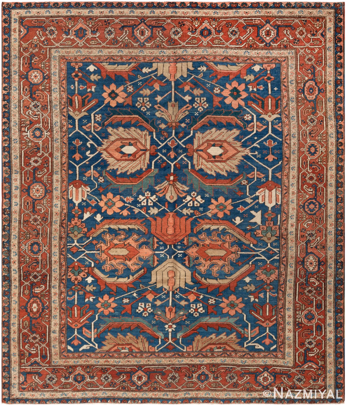 Antique Persian Heriz Rug 74330 by Nazmiyal Rugs