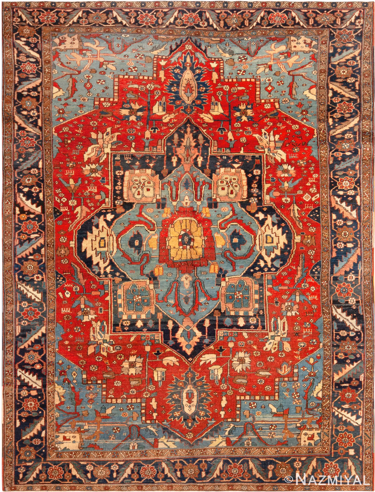 Antique Persian Heriz Rug 74332 by Nazmiyal Rugs