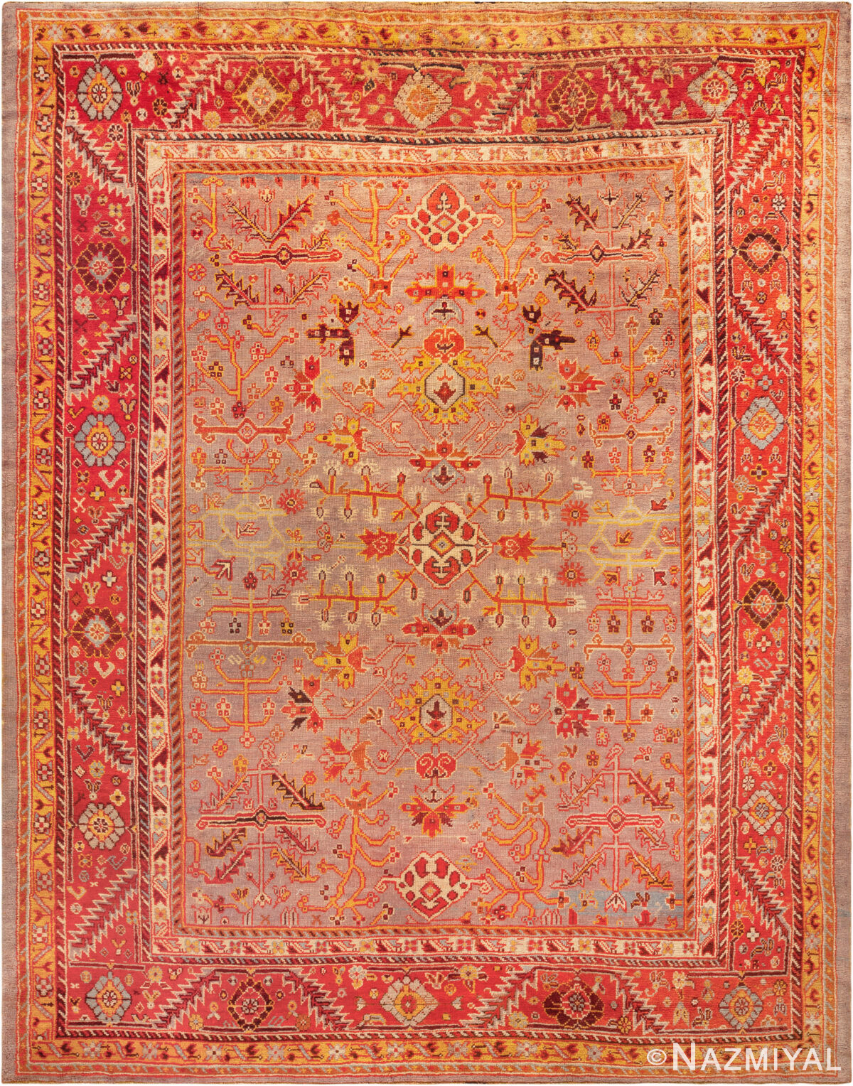 Antique Turkish Oushak Rug 74008 by Nazmiyal Rugs