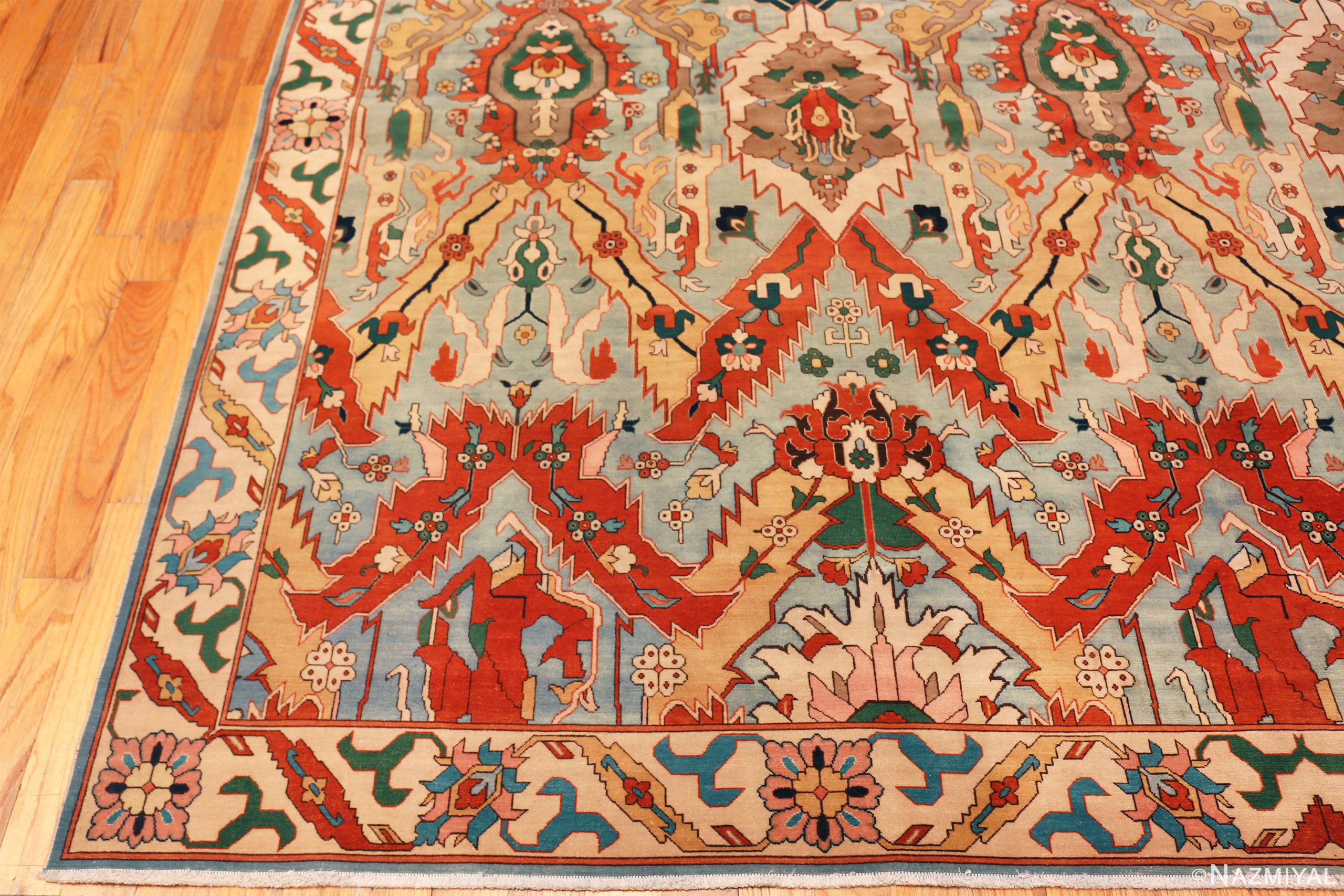 Corner of Vintage Persian Tabriz Rug 74328 by Nazmiyal Rugs