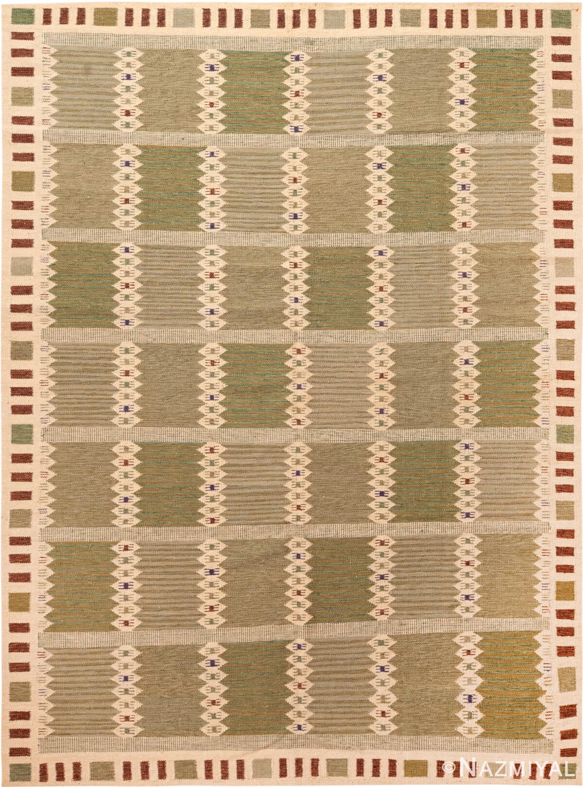 Modern Swedish Inspired Kilim Rug 74316 by Nazmiyal Rugs