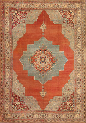 Antique Persian Haji Jalili Tabriz Rug 74430 by Nazmiyal Rugs