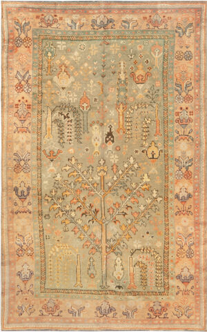 Antique Turkish Oushak Tree of Life Rug 74428 by Nazmiyal Rugs