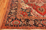 Corner of Antique Persian Serapi Rug Corner of Antique Persian Serapi Rug 74334 by Nazmiyal Rugs