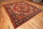 Floor View of Antique Persian Serapi Rug Floor View of Antique Persian Serapi Rug 74334 by Nazmiyal Rugs