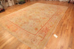 Floor View of Antique Turkish Oushak Rug 74154 by Nazmiyal Rugs
