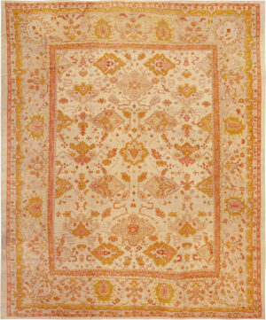 Large Antique Turkish Oushak Rug 74429 by Nazmiyal Rugs
