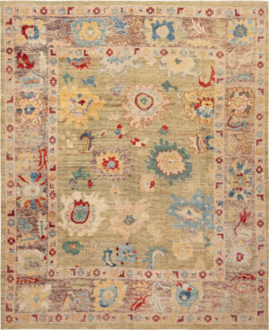 Modern Central Asian Oushak Rug 61284 by Nazmiyal Rugs