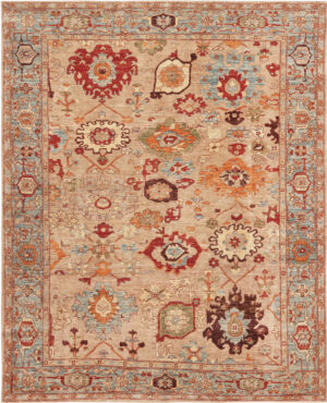Modern Central Asian Oushak Rug 61285 by Nazmiyal Rugs