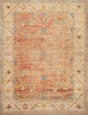 Modern Central Asian Oushak Rug 61289 by Nazmiyal Rugs