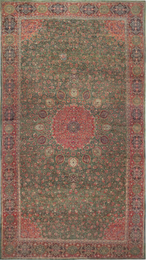 Oversize Antique Persian Tabriz Rug 15432 by Nazmiyal Rugs