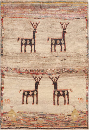 Vintage Persian Gabbeh Rug 74345 by Nazmiyal Rugs