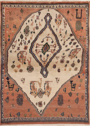 Vintage Persian Gabbeh Rug 74349 by Nazmiyal Rugs