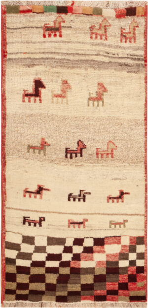 Vintage Persian Gabbeh Rug 74350 by Nazmiyal Rugs