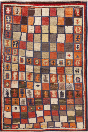 Vintage Persian Gabbeh Rug 74351 by Nazmiyal Rugs