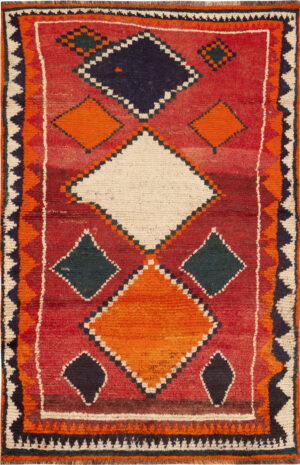 Vintage Persian Gabbeh Rug 74360 by Nazmiyal Rugs
