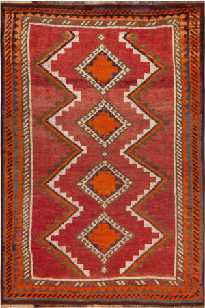 Vintage Persian Gabbeh Rug 74363 by Nazmiyal Rugs