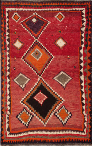 Vintage Persian Gabbeh Rug 74376 by Nazmiyal Rugs