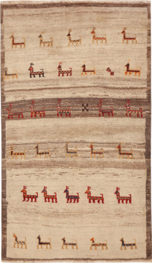Vintage Persian Gabbeh Rug 74378 by Nazmiyal Rugs