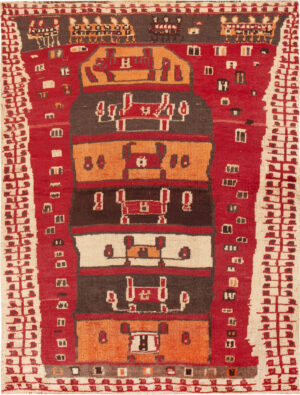Vintage Persian Gabbeh Rug 74384 by Nazmiyal Rugs
