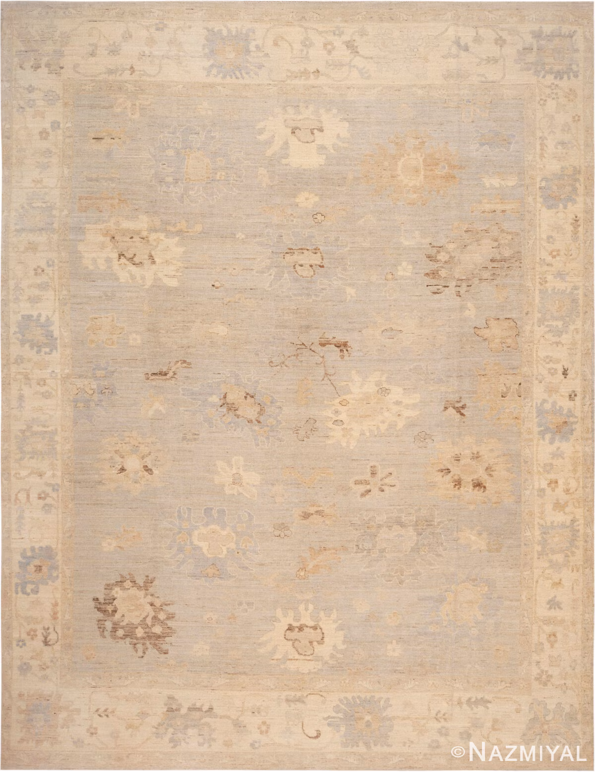 Modern Central Asian Oushak Rug 61279 by Nazmiyal Rugs