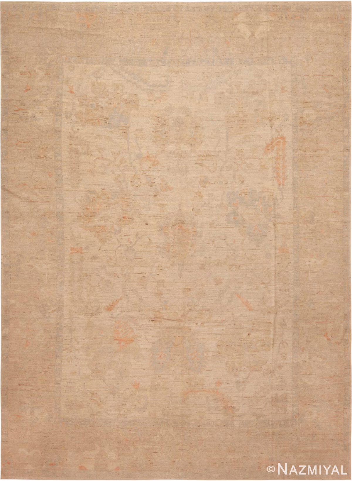 Modern Central Asian Oushak Rug 61299 by Nazmiyal Rugs