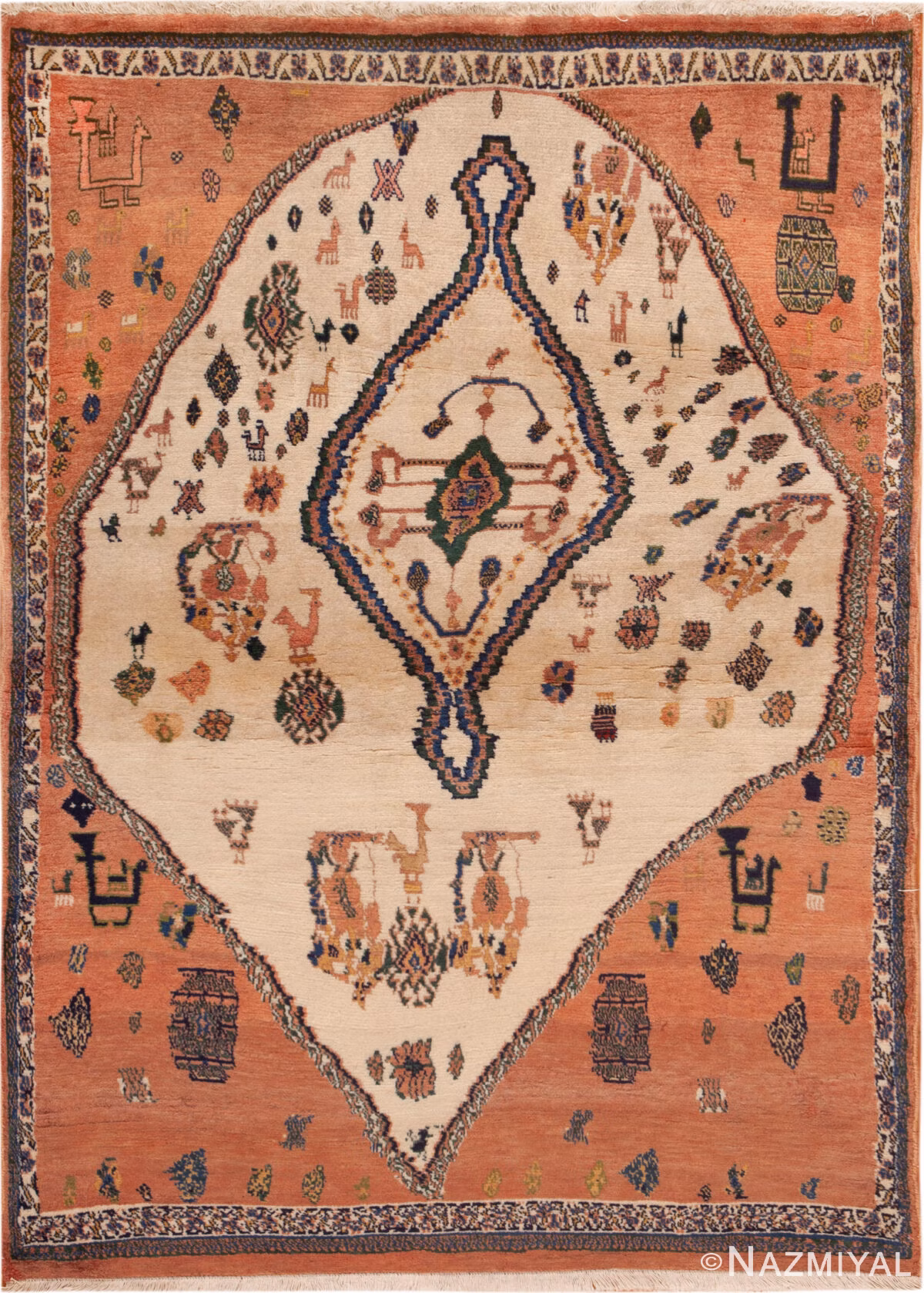 Vintage Persian Gabbeh Rug 74349 by Nazmiyal Rugs