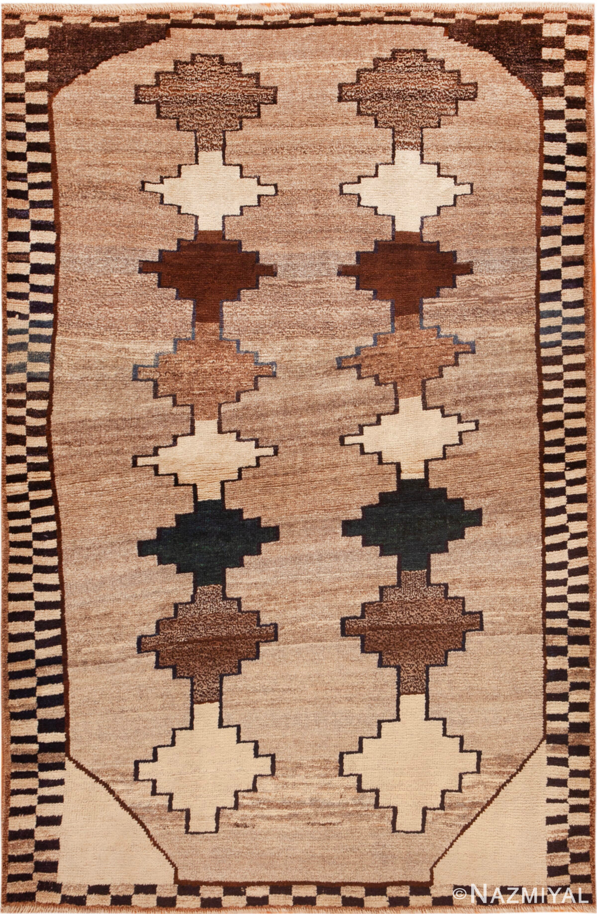 Vintage Persian Gabbeh Rug 74370 by Nazmiyal Rugs