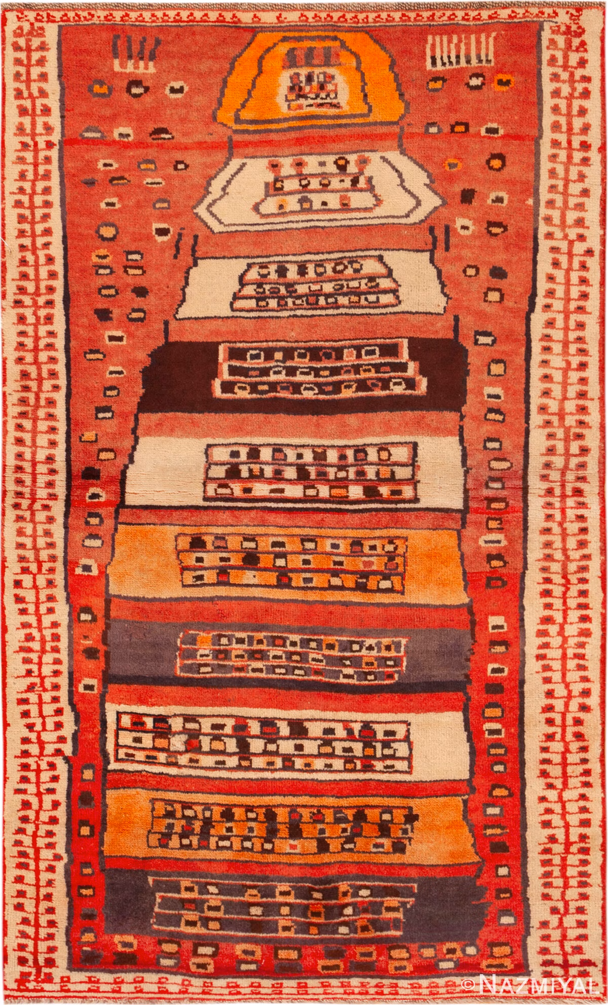Vintage Persian Gabbeh Rug 74381 by Nazmiyal Rugs