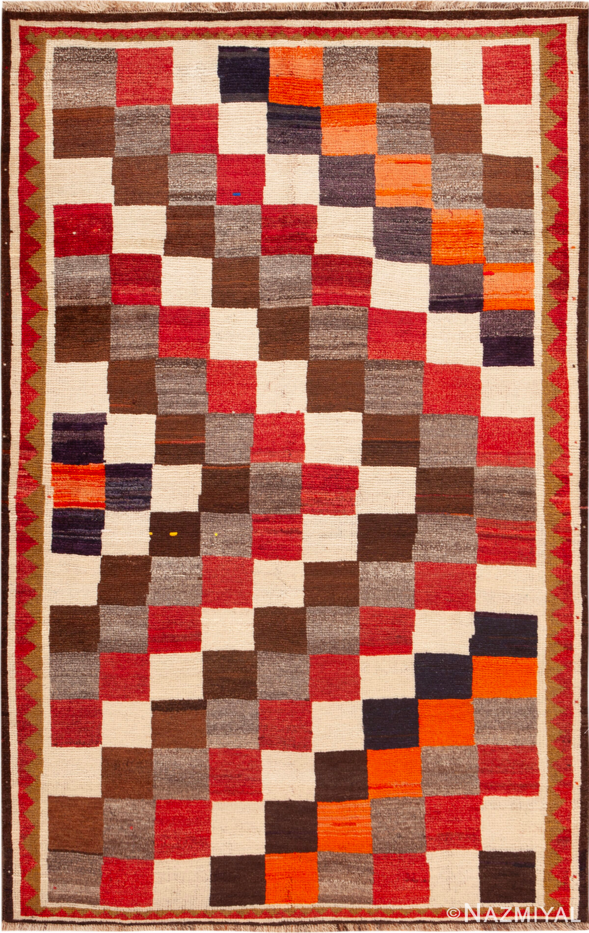 Vintage Persian Gabbeh Rug 74387 by Nazmiyal Rugs