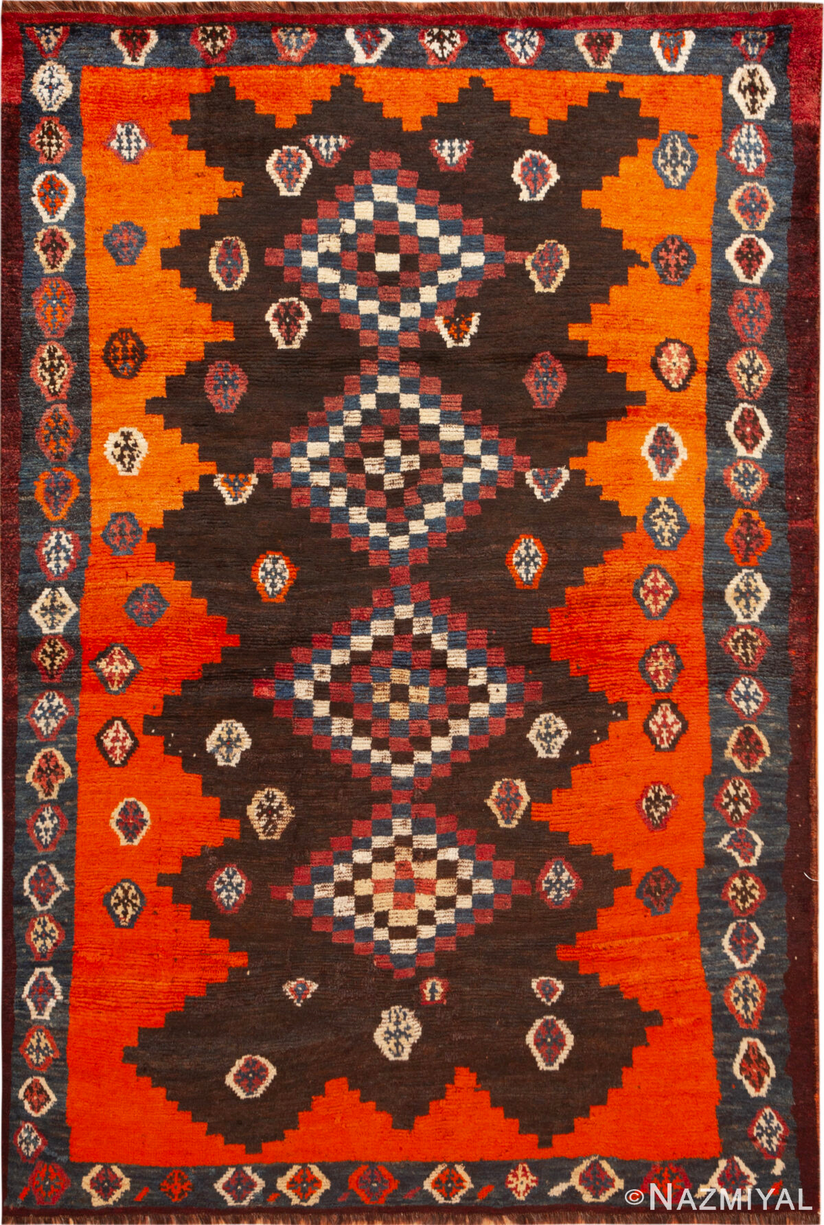Vintage Persian Gabbeh Rug 74389 by Nazmiyal Rugs