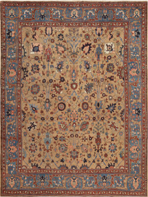 Antique Persian Tabriz Rug 74460 by Nazmiyal Rugs