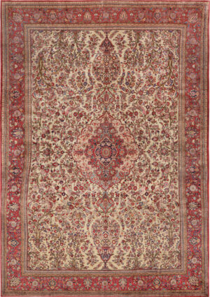 Antique Silk Persian Kashan Rug 74450 by Nazmiyal Rugs