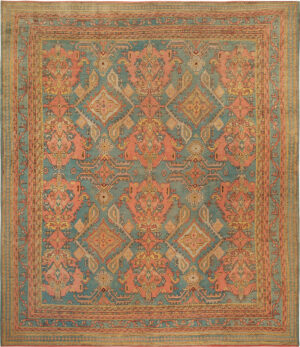 Antique Turkish Oushak Rug 74476 by Nazmiyal Rugs