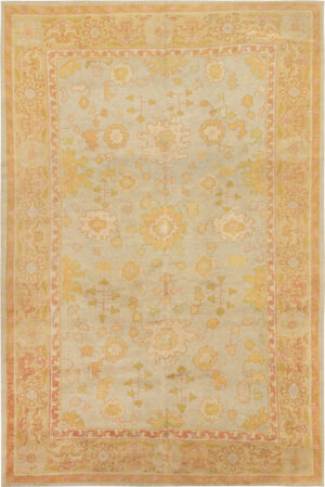 Antique Turkish Oushak Rug 74503 by Nazmiyal Collection