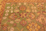 Corner Detail of Antique Turkish Oushak Rug Corner Detail of Antique Turkish Oushak Rug 74422 by Nazmiyal Rugs
