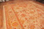Floor View of Large Antique Turkish Oushak Rug 74429 by Nazmiyal Collection