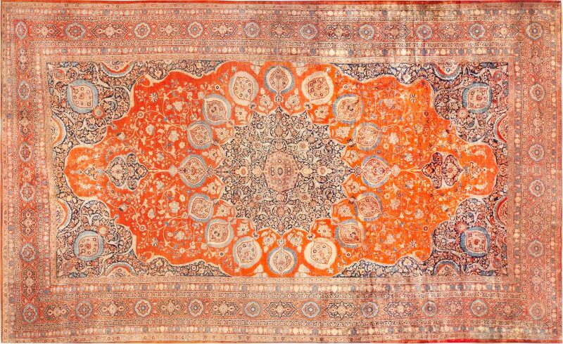 Large Antique Persian Silk Tabriz Rug 74124 by Nazmiyal Rugs Blog