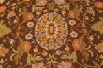 Rounded Feature of Vintage Gallery Size Portuguese Needlepoint Rug Rounded Feature of Vintage Gallery Size Portuguese Needlepoint Rug 74150 by Nazmiyal Rugs