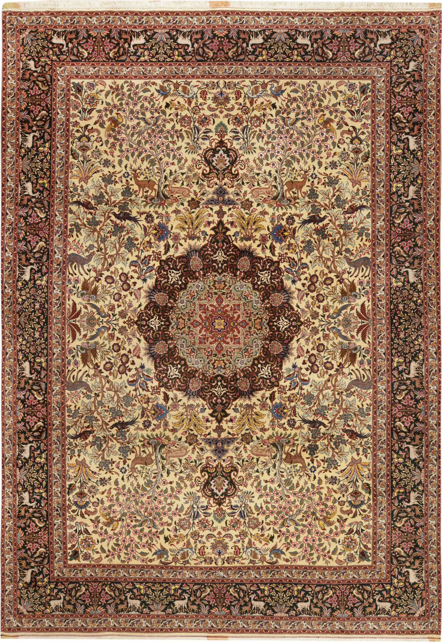 Vintage Persian Tabriz Silk and Wool Rug 74456 by Nazmiyal Rugs