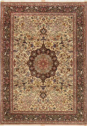 Vintage Persian Tabriz Silk and Wool Rug 74456 by Nazmiyal Collection