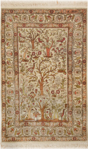 Vintage Turkish Hereke Silk Rug 74492 by Nazmiyal Collection
