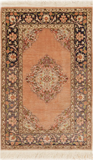 Vintage Turkish Hereke Silk Rug 74493 by Nazmiyal