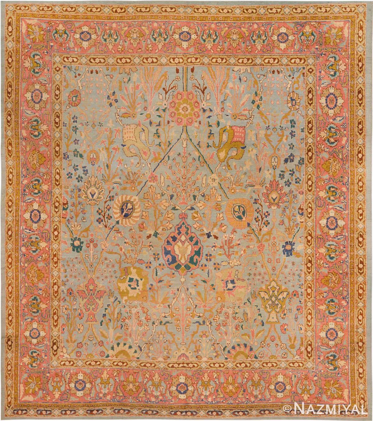 Antique Indian Agra Rug 74479 by Nazmiyal Rugs