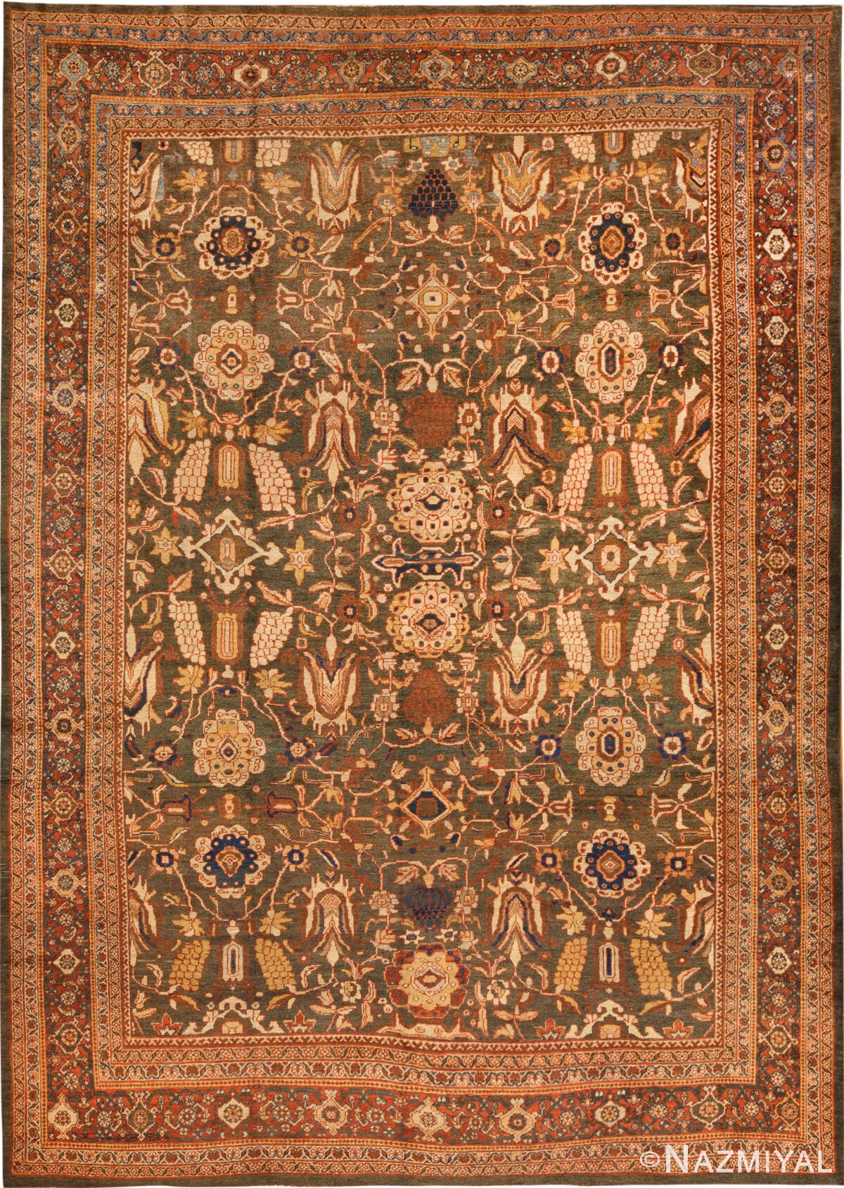 Antique Persian Sultanabad Rug 74499 by Nazmiyal Collection