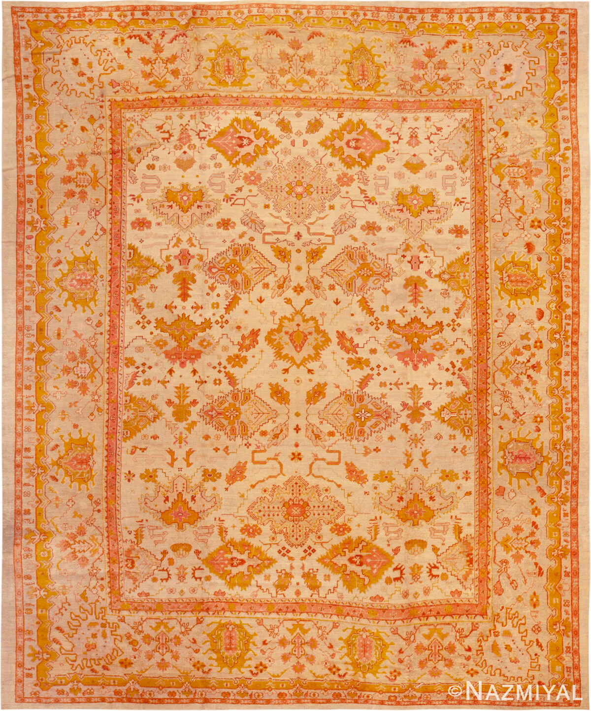 Large Antique Turkish Oushak Rug 74429 by Nazmiyal Collection