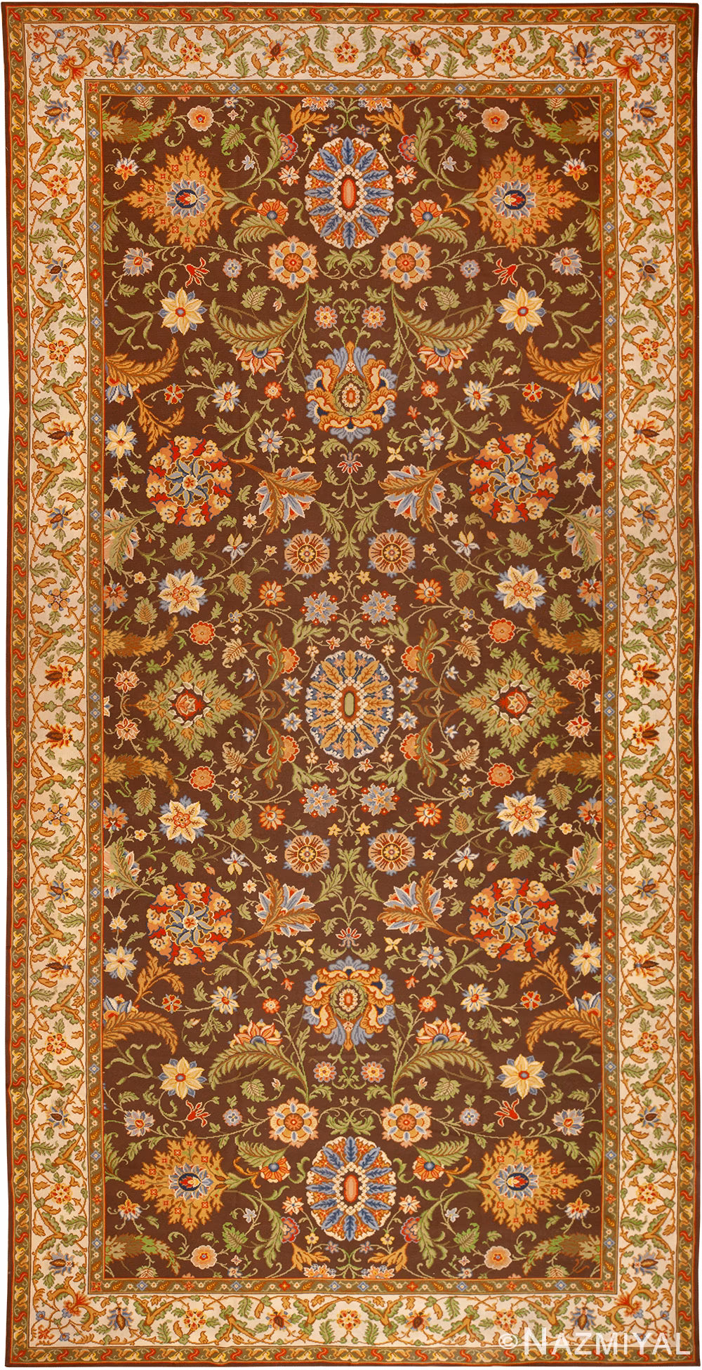 Vintage Gallery Size Portuguese Needlepoint Rug 74150 by Nazmiyal Rugs