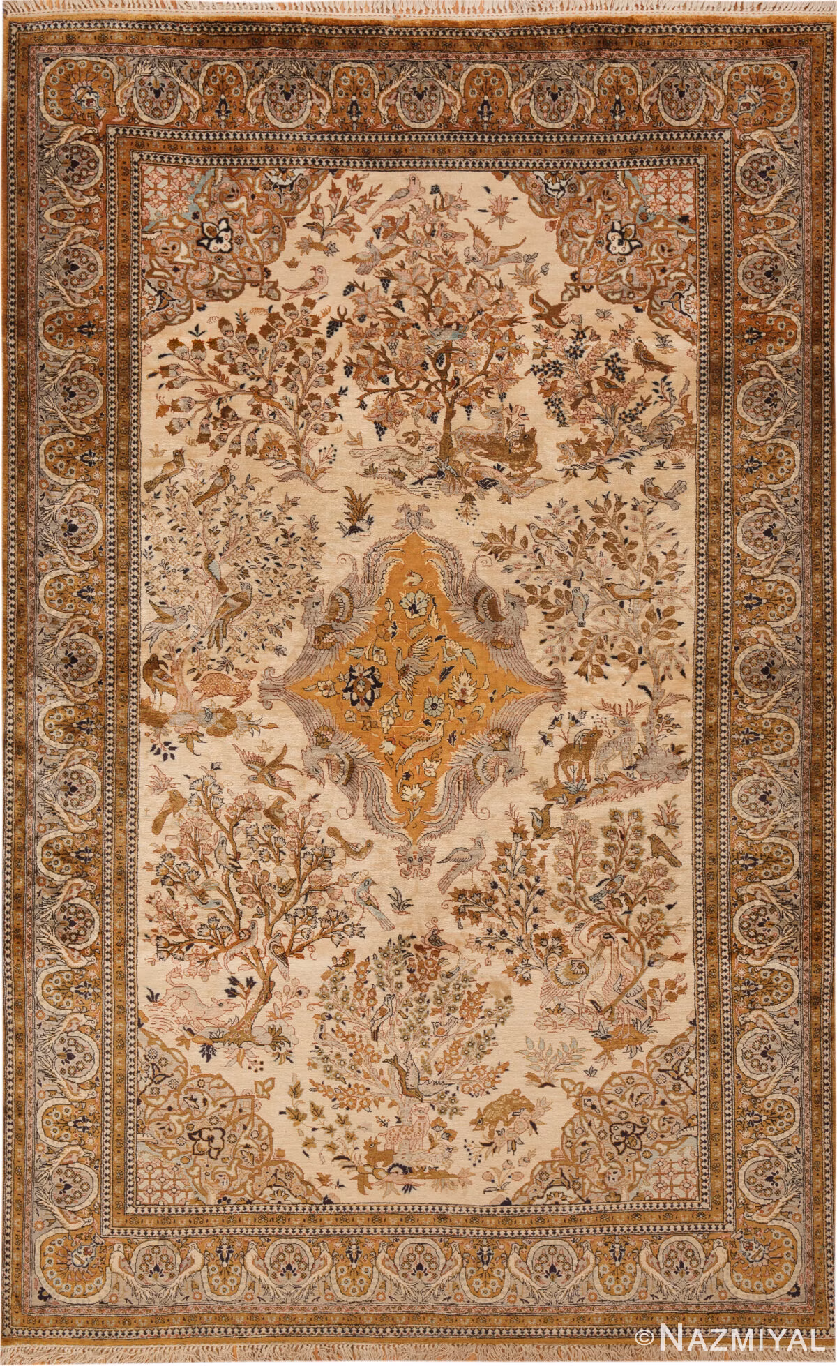 Vintage Persian Qum Silk Rug 74474 by Nazmiyal Collection